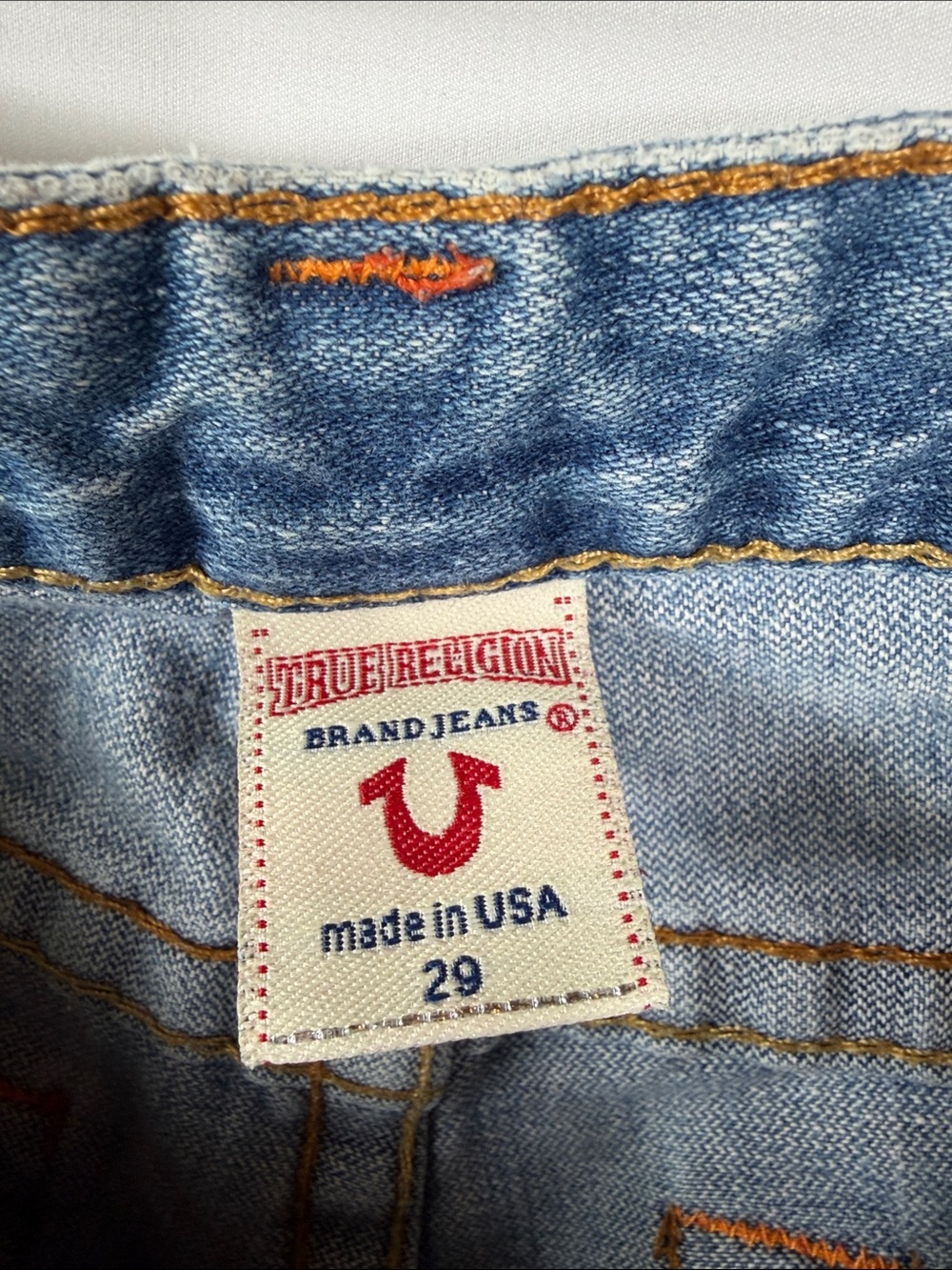 True Religion Y2K Light Blue Flared Jeans with Subtle Distress Size 29. Worn Hem - Picture 2 of 12